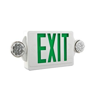 Letrero de salida con lámpara LED doble – letras verdes, 1.5 W / 9.6 V, color blanco – Lithonia Lighting – LHQMLEDGNOMSALIDA(NON-UL)