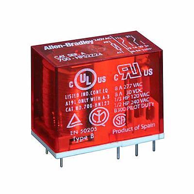 ROCKWELL AUTOMATION 700H, 24V DC,   DPDT,  PCB Style,  2 Pole Safety Relay - 700HPS2Z24