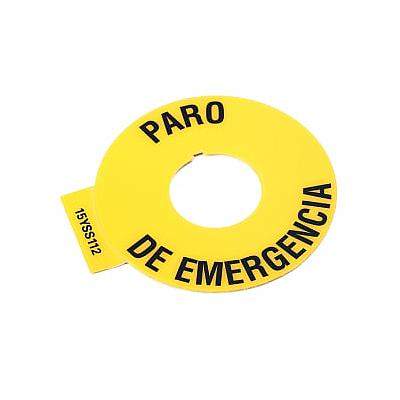 ROCKWELL AUTOMATION 800F, 22mm,  ETIQUETA, PARO DE EMERGENCIA, 60 mm DIAMETRO, - 800F15YSS112
