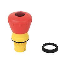 Botón pulsador Rockwell 800F, 22 mm, tipo hongo rojo, Twist To Release, iluminado, E-Stop - 800FP-LMT44