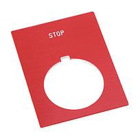 30mm 800H STOP Red Legend Plate