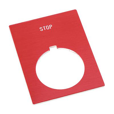 30mm 800H STOP Red Legend Plate