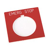30mm 800H EMERG STOP Red Legend Plate