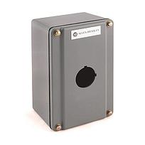 Push Button Enclosure, Single 30mm Push Button hole, Die Cast Aluminum, Surface Mount, Grey, Type 4/13
