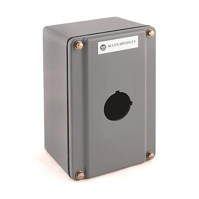 Push Button Enclosure, Single 30mm Push Button hole, Die Cast Aluminum, Surface Mount, Grey, Type 4/13