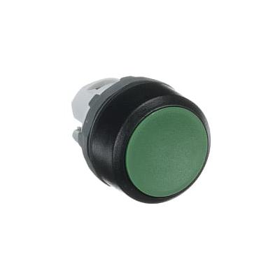 MP1-10G Botón pulsador verde momentáneo no ilum. rasante, agregar holder, contactos Serie Modular