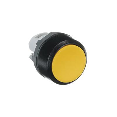 MP1-10Y Botón pulsador amarillo momentáneo no ilum. rasante, agregar holder, contactos Serie Modular