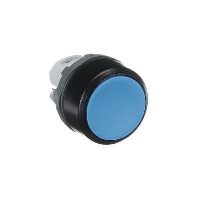 MP1-10L Botón pulsador azul momentáneo no ilum. rasante, agregar holder, contactos Serie Modular