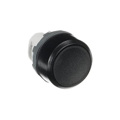 MP1-10B Botón pulsador negro momentáneo no ilum. rasante, agregar holder, contactos Serie Modular