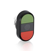 MPD1-11B Botón doble rojo-verde no ilum. rasante, agregar holder, contactos Serie Modular