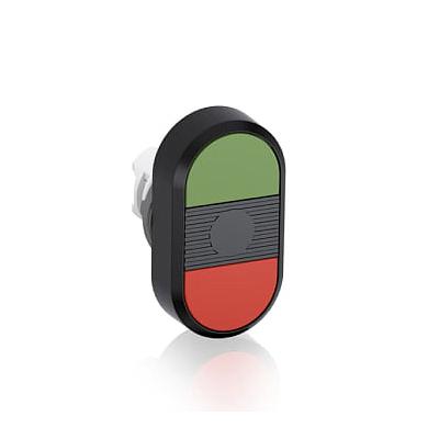 MPD1-11B Botón doble rojo-verde no ilum. rasante, agregar holder, contactos Serie Modular