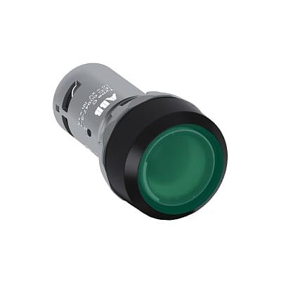 CP1-11G-10 Botón pulsador verde 24 Vca/cd ilum. momentáneo rasante 1NO Serie compacta
