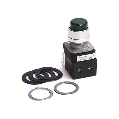 ROCKWELL AUTOMATION 800T, PB, 30mm,  MOMENTARY PUSH BUTTON, ILUMINADO,  VERDE, 1 N.C. 1 N.O.  - 800TQBH2G