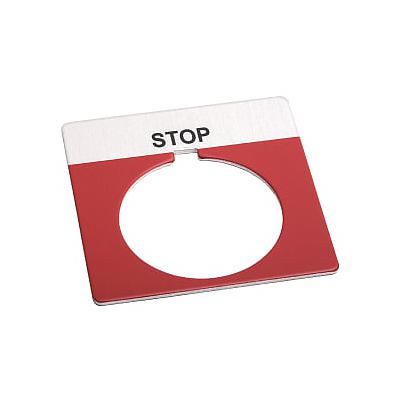 30mm 800T STOP Red Legend Plate