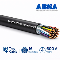 BELDEN Cable multipar 14 AWG, PVC, blindaje 100%, TC-ER 600 V, RoHS, 4269 Pies - 27094A-0105000