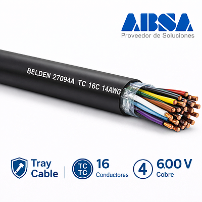BELDEN Cable multipar 14 AWG, PVC, blindaje 100%, TC-ER 600 V, RoHS, 4269 Pies - 27094A-0105000