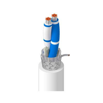 RS-485, 1 Pair 24AWG (7x32) Tinned Copper, PE Insulation, Overall Beldfoil®+Tinned Copper Braid(90%) Shield, PVC Outer Jacket, CM
