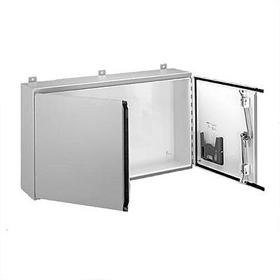 Gabinete con Bisagra continua, 2 puertas, Tirador tipo 12, 48 x48 x12, Acero, Gris, HOFFMAN - A484812WFLP