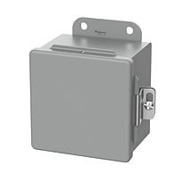 HOFFMAN Caja de conexiones, montaje en panel, acero, gris, 6x4x4 pulg., NEMA12, con bisagras, abrazadera de tornillo - A6044CH