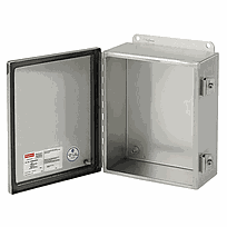 HOFFMAN Caja de conexiones, montaje en panel, acero, gris, 8x6x3.5 pulgadas, NEMA12, con bisagras, abrazadera de tornillo - A806CH