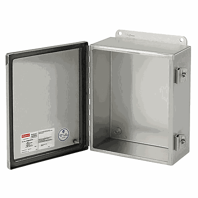 HOFFMAN Caja de conexiones, montaje en panel, acero, gris, 8x6x3.5 pulgadas, NEMA12, con bisagras, abrazadera de tornillo - A806CH