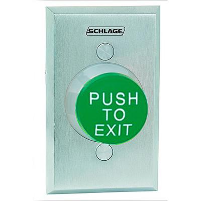 ALLEGION Schlage 600 Series Botones pulsadores de carga pesada, Push To Exit, LED - 623GREX