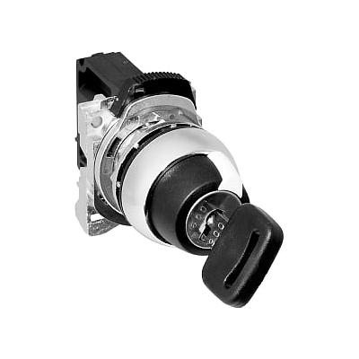 Switch selector con llave 800F, Rockwell Automation, metal, 2 posiciones - 800FM-KEM21R