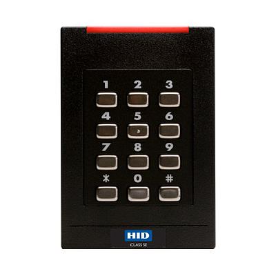 RK40 Standard wall switch reader with keypad input; Wiegand; HID Prox, AWID and EM4102 (32 bits); iCLASS Seos, SE, SR, Standard; MIF