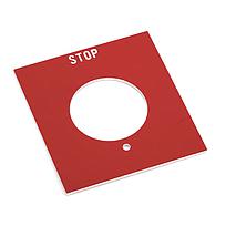 800H PB STOP Standard Legend Plate