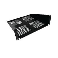 19&quot; FLUSH MOUNT CANTILEVERED SHELF (VENTED), 18&quot;D. MODULAR 
ENCLOSURE SHELVES ARE AVAILABLE FOR 19&quot; AND 23&quot; MOUNTING 
WIDTHS. LOAD RATINGS RANGE FROM 25 LBS. UP TO 200 LBS. ALL 
SHELVES ARE BLACK IN C
