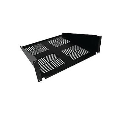 19&quot; FLUSH MOUNT CANTILEVERED SHELF (VENTED), 18&quot;D. MODULAR 
ENCLOSURE SHELVES ARE AVAILABLE FOR 19&quot; AND 23&quot; MOUNTING 
WIDTHS. LOAD RATINGS RANGE FROM 25 LBS. UP TO 200 LBS. ALL 
SHELVES ARE BLACK IN C