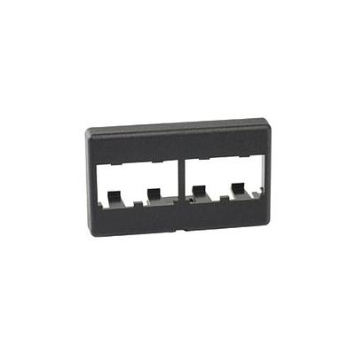 Placa frontal para muebles, 4 puertos, negro
