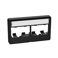 Placa frontal para mobiliario modular Panduit Mini-Com, 4 puertos, ABS, negro - CFFPL4BL