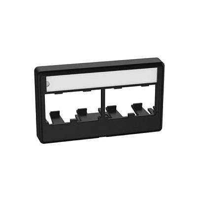 Placa frontal para mobiliario modular Panduit Mini-Com, 4 puertos, ABS, negro - CFFPL4BL