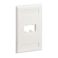 Placa frontal Panduit de banda única Mini-Com, 2 puertos, blanca