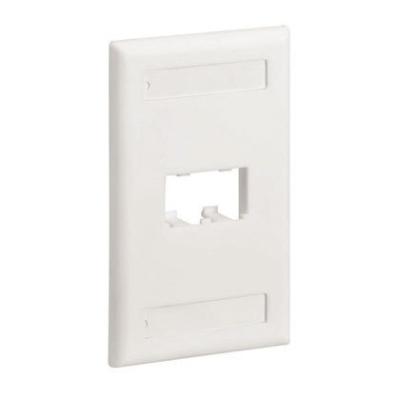 Placa frontal Panduit de banda única Mini-Com, 2 puertos, blanca