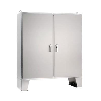 Gabinete de 2 puertas con base de piso tipo 4X, Hoffman, acero inoxidable, 62x60x18 - A62H6018SSLP3PT