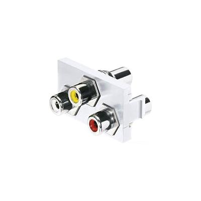1/3 Insert, 3 RCA Couplers (WYR), Off Wh
