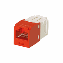 PANDUIT Módulo Mini-Com, Categoría 6, UTP, 8 posiciones, 8 cables, cableado universal, rojo, estilo TG - CJ688TGRD