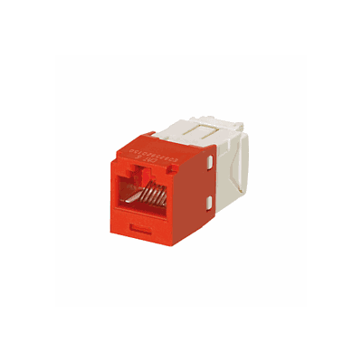 PANDUIT Módulo Mini-Com, Categoría 6, UTP, 8 posiciones, 8 cables, cableado universal, rojo, estilo TG - CJ688TGRD