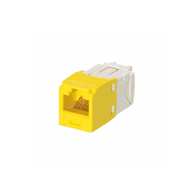 PANDUIT Módulo Mini-Com, Categoría 6, UTP, 8 posiciones, 8 cables, cableado universal, amarillo, estilo TG - CJ688TGYL