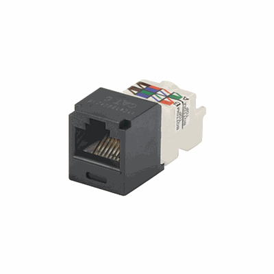 PANDUIT Módulo Mini-Com, Categoría 6, UTP, 8 posiciones, 8 cables, cableado universal, negro, estilo TP - CJ688TPBL