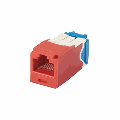 PANDUIT Módulo Mini-Com, Categoría 6A, UTP, 8 posiciones, 8 cables, cableado universal, rojo, estilo TG - CJ6X88TGRD