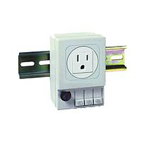 DIN Mt Outlet 120Vac Gray