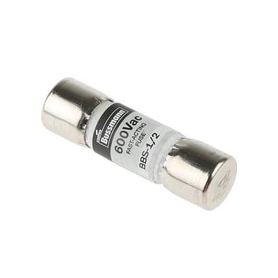 Fusible Suplemetario 13/32&quot; X 1-3/8&quot; Tubo de Fibra Vulcanizada Acción Rápida  600Vca