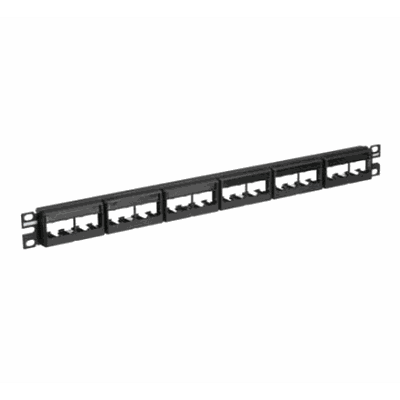 PANDUIT Panel de parcheo plano de 24 puertos en 6 modulos plásticos CFFPL4. Incluye etiquetas. 1 UR. - CPPL24WBLY