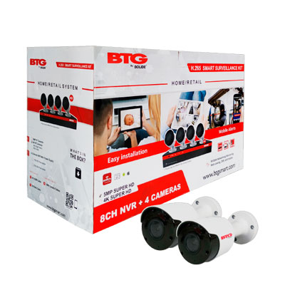 8ch DVR with 4 pcs 1080P bullet camera. 3.6mm lens, Smart Surveillance Kit BTG - BTG-KIT8/4