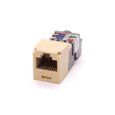 PANDUIT Módulo Universal, 8 cables, 8 posiciones, con bastidor, RJ45, Categoría 5e Mini-Com™, Estilo T, Negro - CJ588TBL