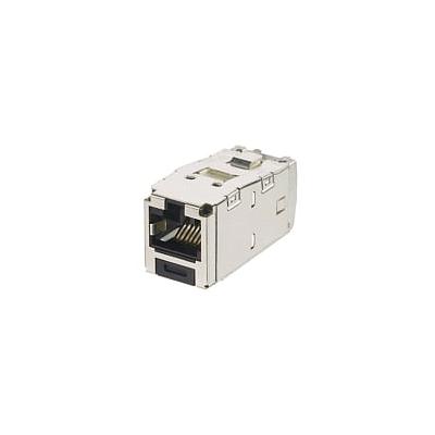 PANDUIT Mini-Com Módulo blindado universal, escudo integrado, Codificado, Categoría 6, RJ45, 8 posiciones, 8 cables, Negro - CJSK688TGBL