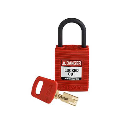 Candados compactos de nylon de bloqueo SafeKey, rojo - CPT-RED-25PL-KD
